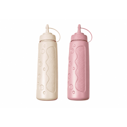 Pack 2 Botellas Dispensadoras de Salsas 720ml Reutilizables Cocina BBQ Mostaza Ketchup