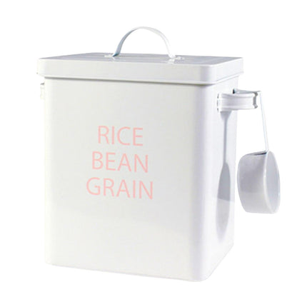 Cubo De Almacenamiento De Alimentos De Gran Capacidad Para Granos, Cereales, Harina, Arroz, Té, Contenedor Blanco