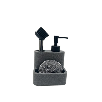 Set dispensador lavaloza con accesorios 10x11x16cm poliresina