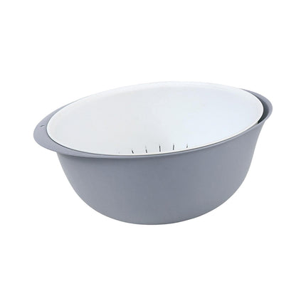 Juego De Cuencos Y Colador De Cocina Resistente 2 En 1 Para Fideos Espaguetis Gris Pequeño