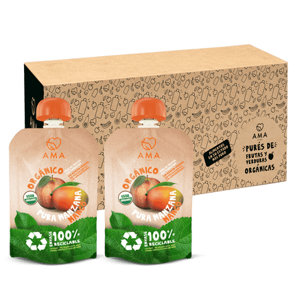 Pack 32 unid - Puré Manzana Mango Reciclable 90 grs