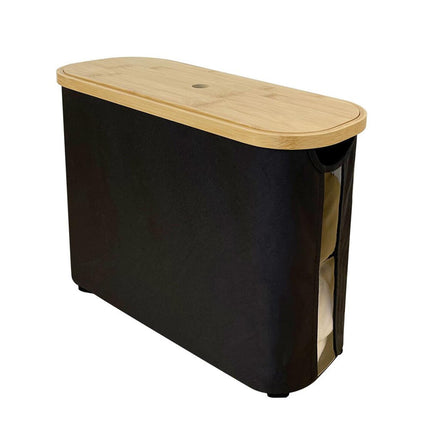 Cesta De Bambú Para Guardar Rollos De Papel Higiénico, Cómoda Y Minimalista, Color Negro