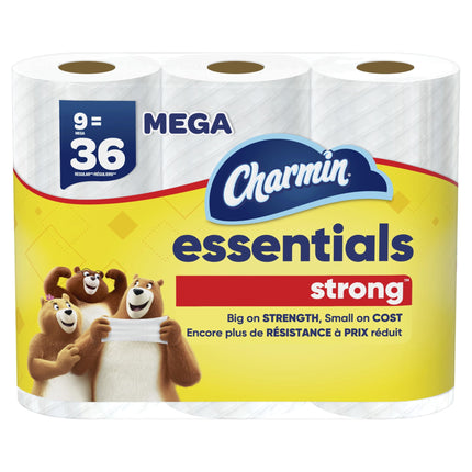 Papel higiénico Charmin Essentials Strong 9 Mega Rolls