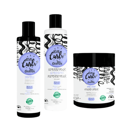 Tripack Shampoo + Acondicionador + Mascarilla Love Curls 2A a 4C