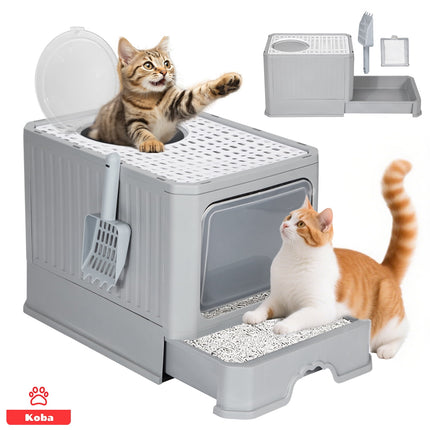 Arenero Gato Cerrado Baño Sanitario Con Tapa Y Pala Grande