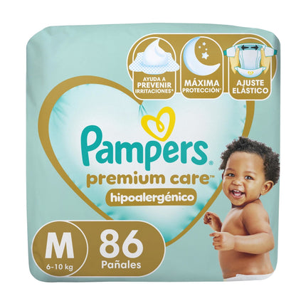 Pañales Pampers Desechables Premium Care Hipoalergénico M