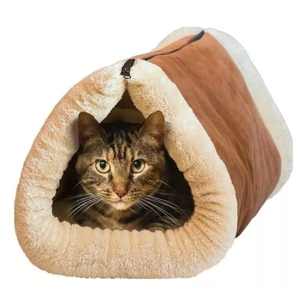 Cama Tunel Polar Para Gatos 2 En 1 Mascotas Lavable Termica