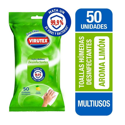 Toallitas Desinfectantes Multiuso Limón Bosla Resellable, 50 Un