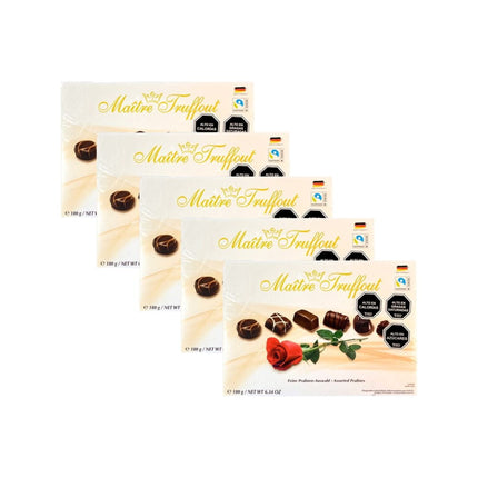 Pack 5 Chocolate Bombón Pralines Surtidos rosa 180g