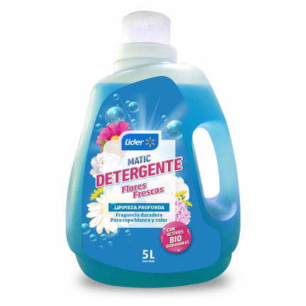 Detergente Líquido Floral Matic Botella, 5 L