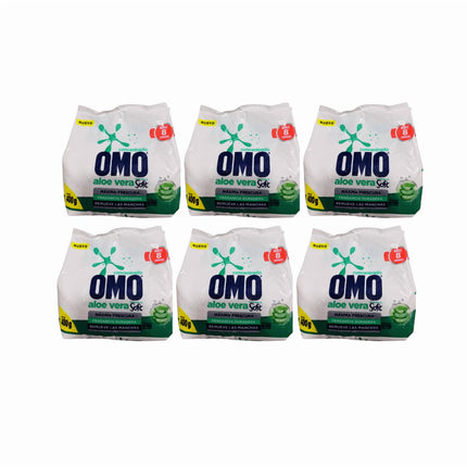 Pack 6 Unidades detergentes en polvo omo aloe vera 400 grs