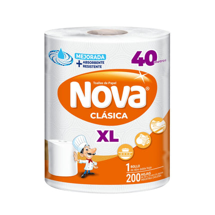 Toalla de Papel  Clásica Gigante XL   Doble Hoja 40 Metros, 1 Un
