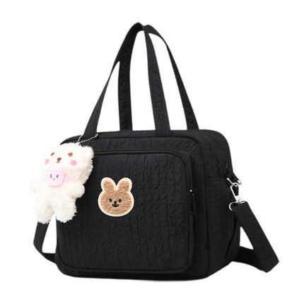Bolsa De Pañales Bolso Reutilizable De Gran Capacidad Espaciosa Momia Bolsa De Maquillaje Bolso Negro