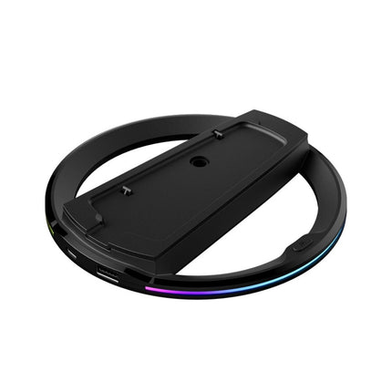 Soporte de refrigeración vertical con LED RGB compatible con PlayStation 5 Slim/Pro - Base estable antideslizante para accesorios de consola PS5 Slim & Pro-Negro