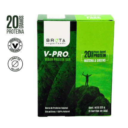 Caja 5 barritas V-PRO Matcha & Greens 325g