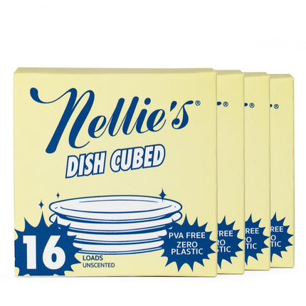 Detergente para lavavajillas Nellie's Dish Cubed, paquete de 64 (4 x 16 paquetes)