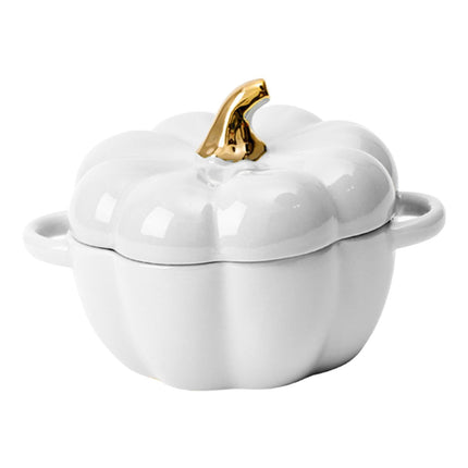 Kawaii Cup Pumpkin Cup Juego De Tazones De Cereales Con Tapa Para Pasta, Yogur, Ensalada, Blanco