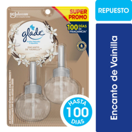 Desodorante Ambiental  Eléctrico Repuesto Aceite Encanto de Vainilla Blister, 2 Un x 21 ml c/u