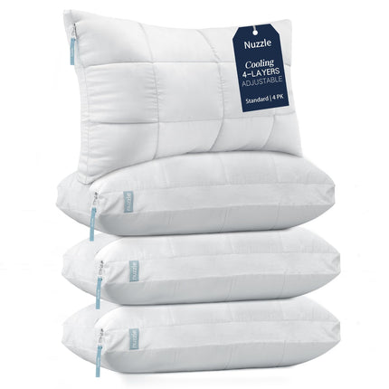 Pillow Nuzzle, juego de 4 unidades, tamaño estándar, refrigeración ajustable