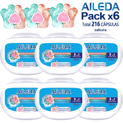 Detergente En Capsulas Aileda Sakura Romantica (En Total 216 Capsulas)