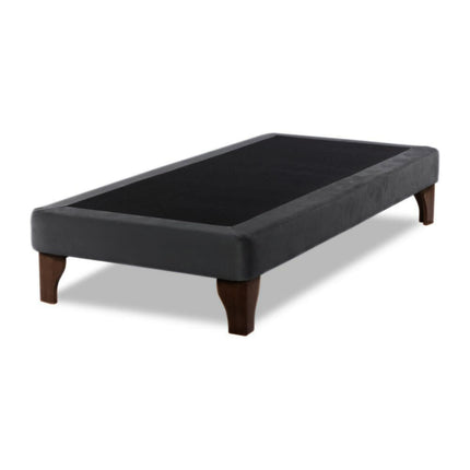 Base De Cama Europea 1 Plaza Gris Oscuro Felpa 90X190cm
