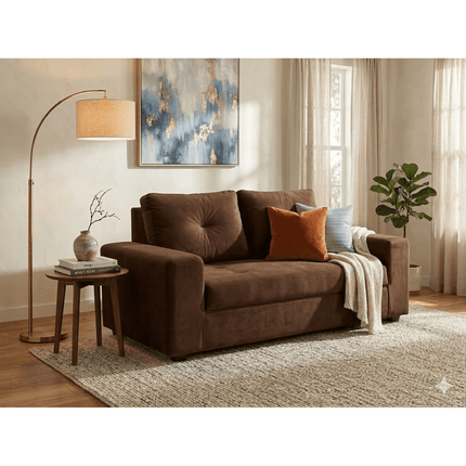 Sofa Praga 2 Cuerpos Felpa Chocolate