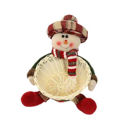 Cuenco De Dulces Para Decoración Navideña, Bonita Cesta Tejida Para Estantería, Fiesta, Mueble De TV, Muñeco De Nieve