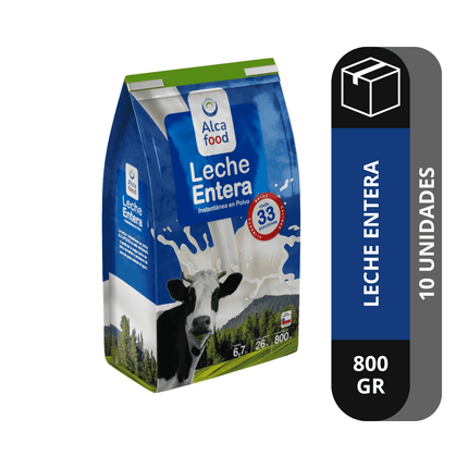 Leche Entera Instantánea en Polvo 10X 800 Gr