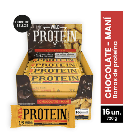 Wild Protein 15gr Chocolate Maní 16 unidades