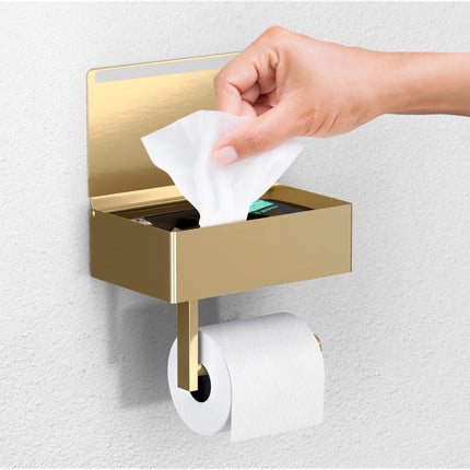 Portarrollos de papel higiénico Day Moon Brushed Gold con estante
