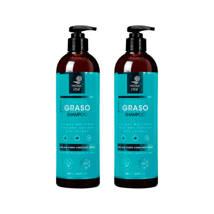 2 Shampoo Control Graso 500 Ml c/u Pack MARINA VITAL