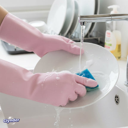 Guantes de Cocina Latex Talla M/8 Rosados Clynder 1 un | Apishop.cl
