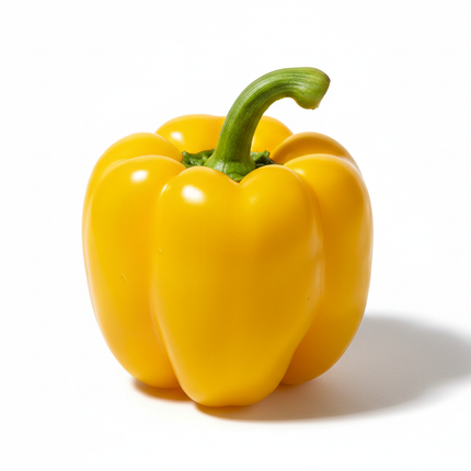 imagen hiperrealista  pimentón amarillo en fondo blanco