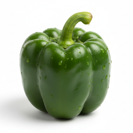 imagen hiperrealista  pimentón verde en fondo blanco