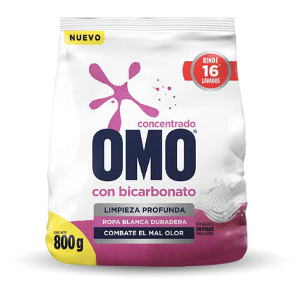 Omo Detergente en polvo con Bicarbonato 800 gr | Apishop.cl