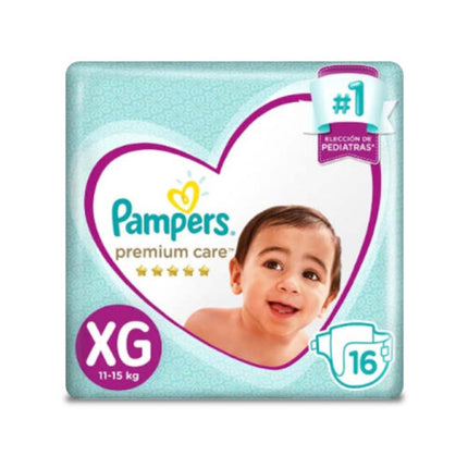 Pampers Pañales Bebé Premium Care XG 16 unid | Apishop.cl