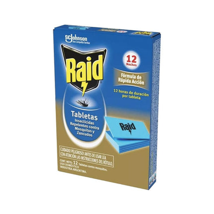 Raid Recarga Insecticida Electrico Tabletas Mosquitos y Zancudos 12 unid | Apishop.cl