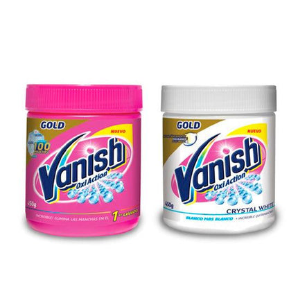 Vanish Pack Quitamanchas ropa blanca + color polvo pote 450 gr + 450 gr | Apishop.cl