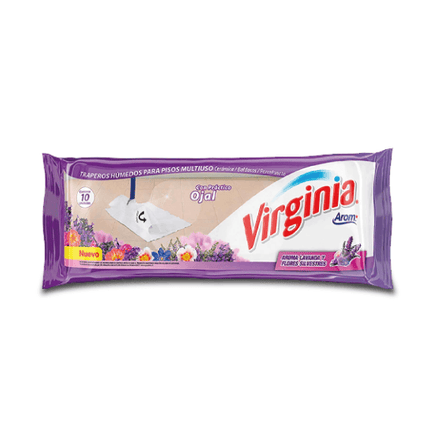 Virginia Trapero Húmedo Lavanda con Flores 10 unid | Apishop.cl