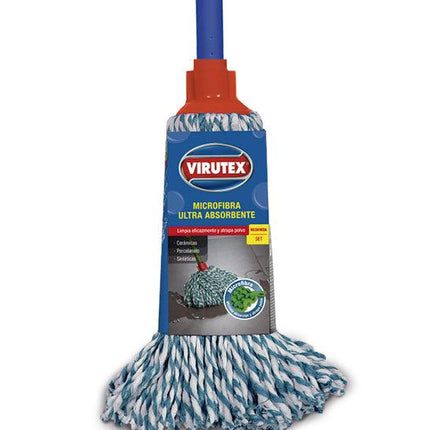 Virutex Mopa Redonda Microfibra Tiras 1 unid | Apishop.cl